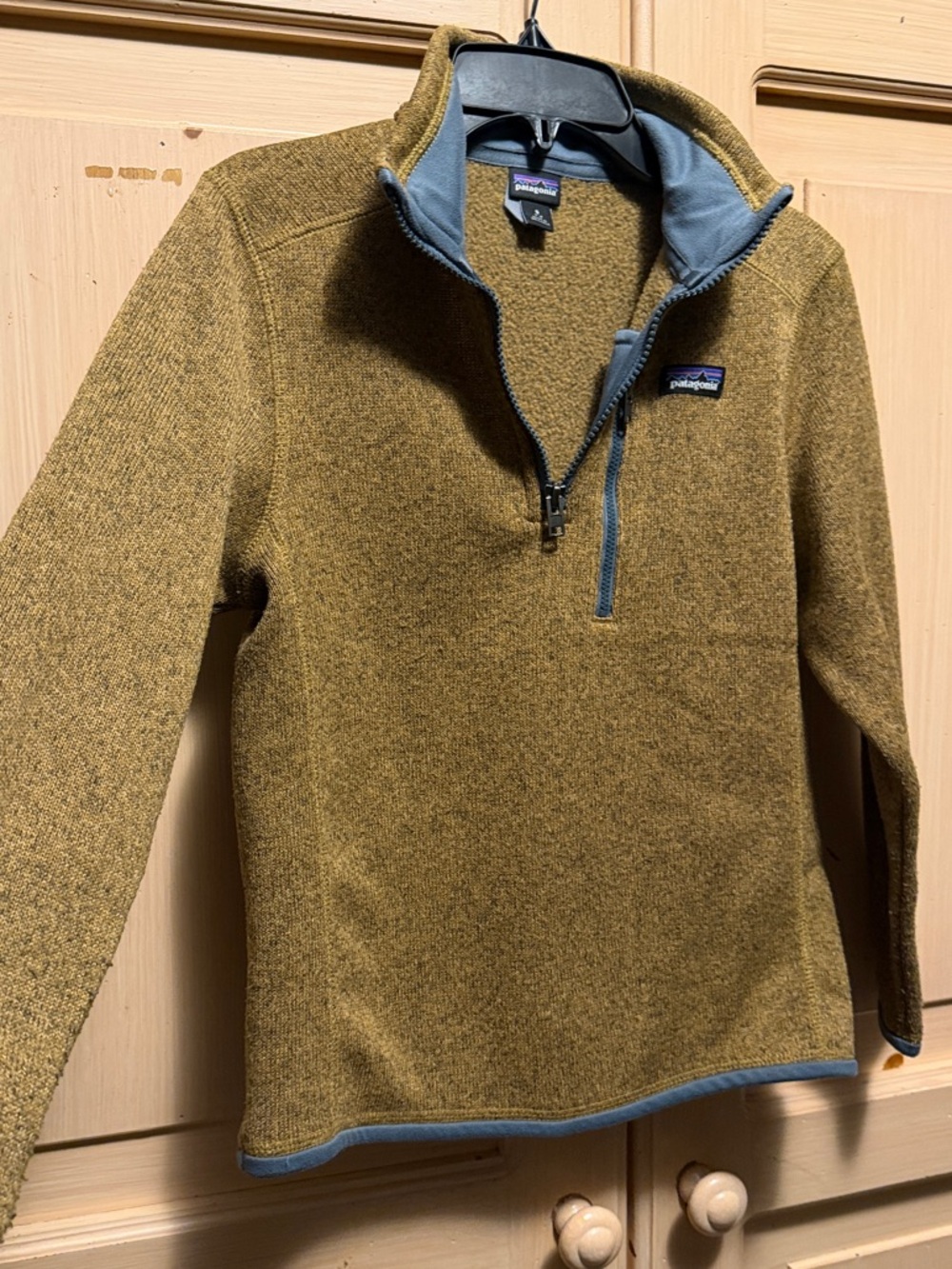 Patagonia Kids Olive Green Heather Quarter-Zip Fleece - Picture 4 of 5